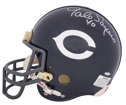 Dick Butkus & Gale Sayers Dual Signed Chicago Bears Helmet With Butkus "HOF 79" Inscription (Beckett)